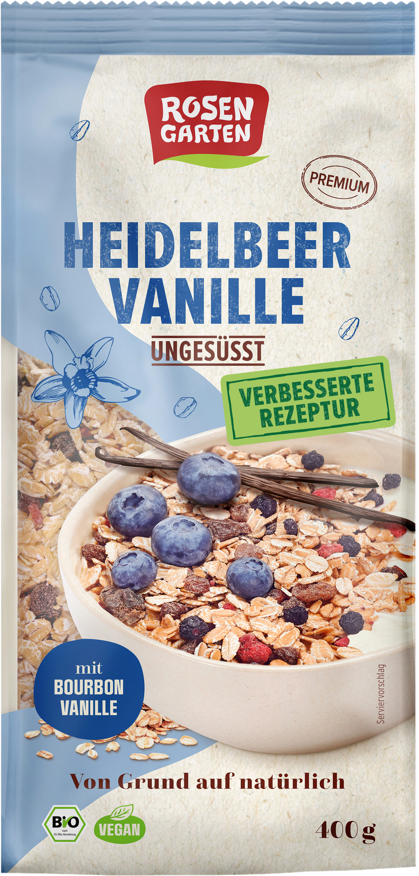 Heidelbeer Vanille Müsli ungesüßt