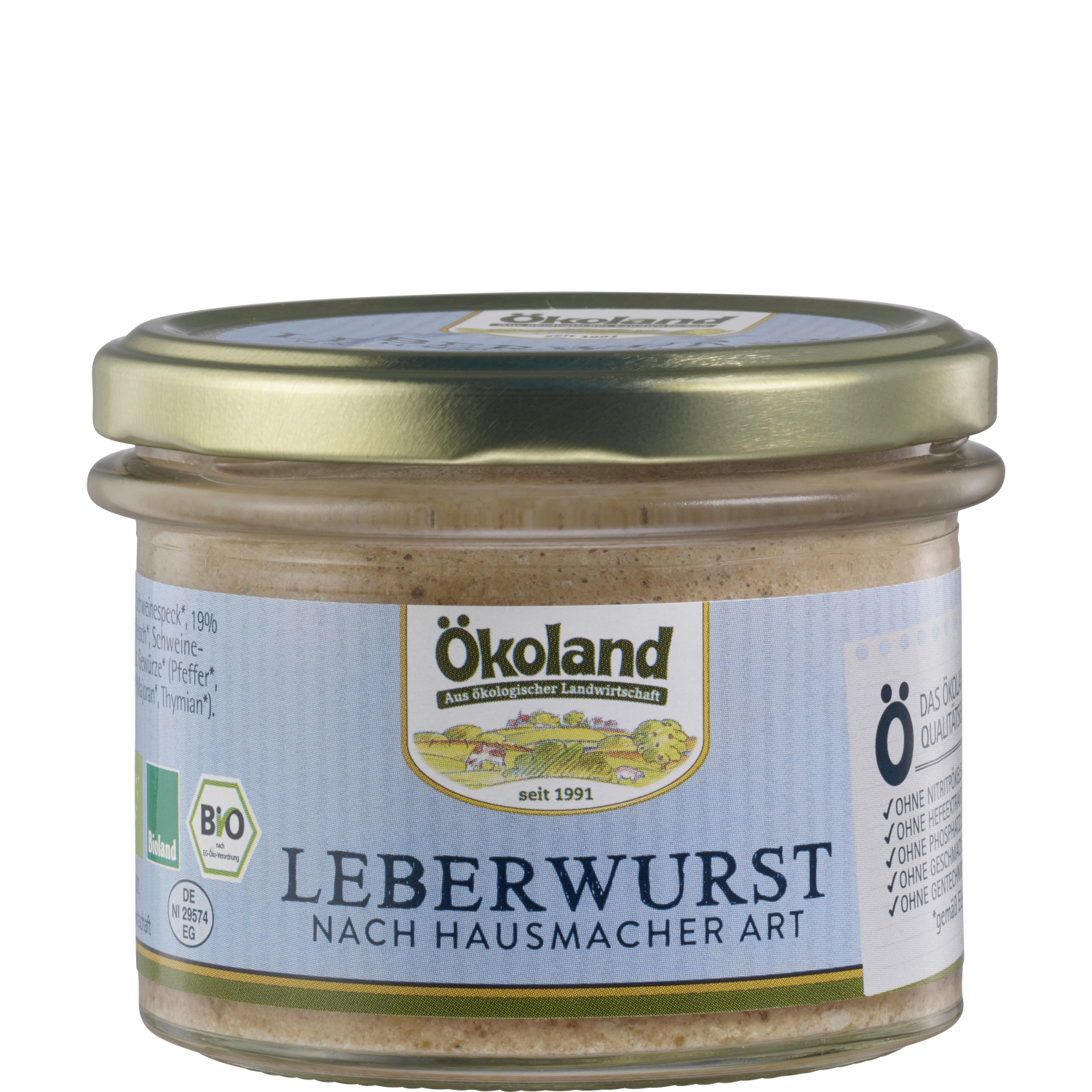 Leberwurst Hausmacher Art Ökoland Glas