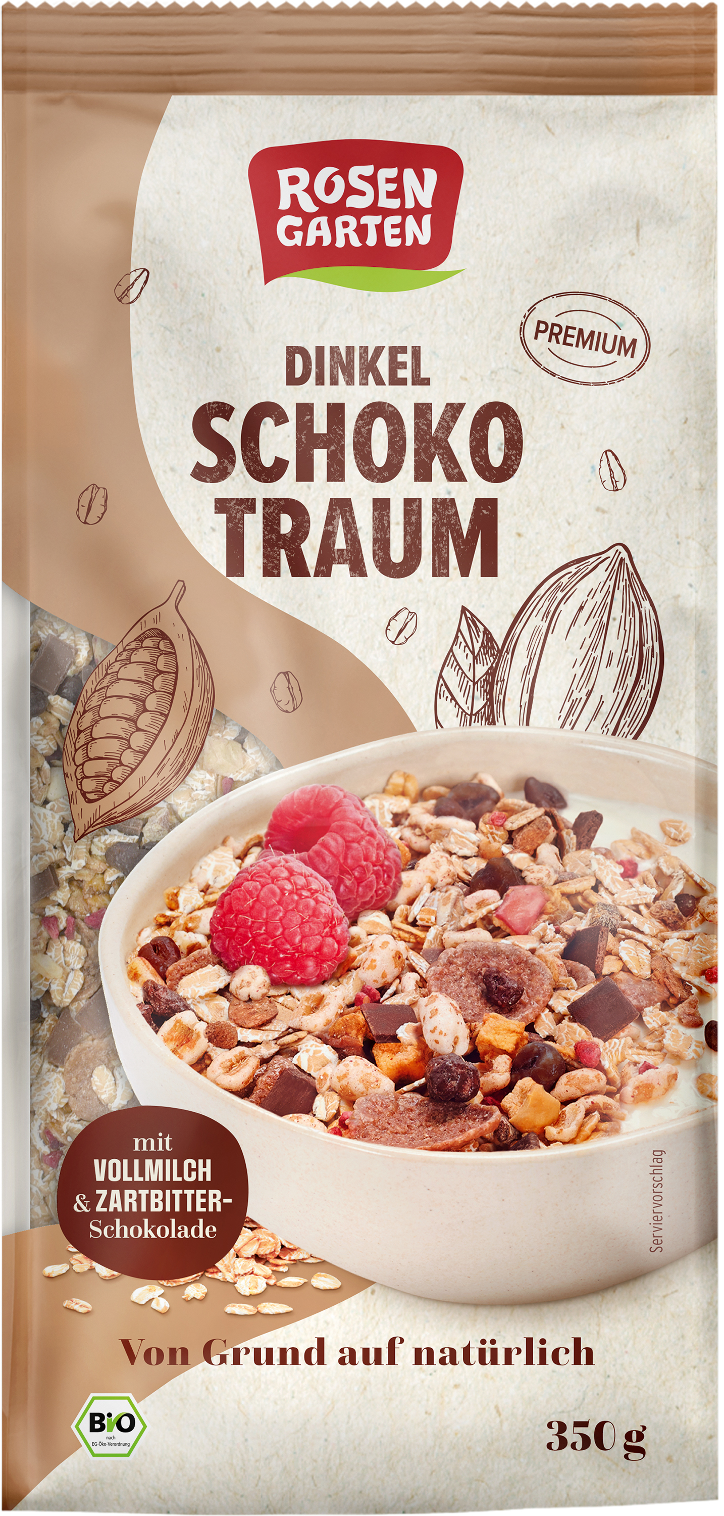 Dinkel Schoko Traum Müsli Rosengarten