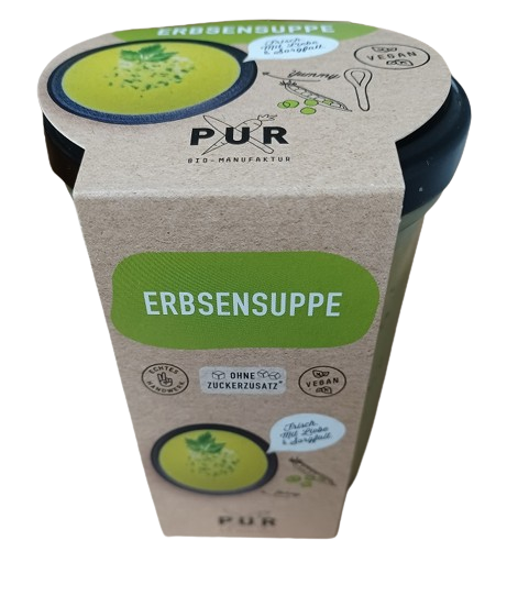 Frische Erbsensuppe mit Liebstöckel