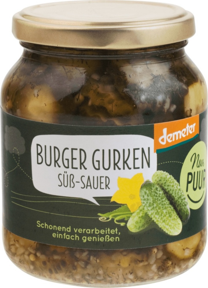 Burgergurken süß-sauer im Glas nur puur