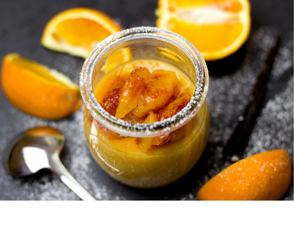 Grießpudding mit Orangen-Kompott